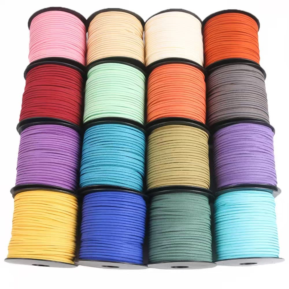 Fio camurça 100 jardas / camurça sintético 2.5 mm - Peças para artesanato Bijuterias/Muito cores