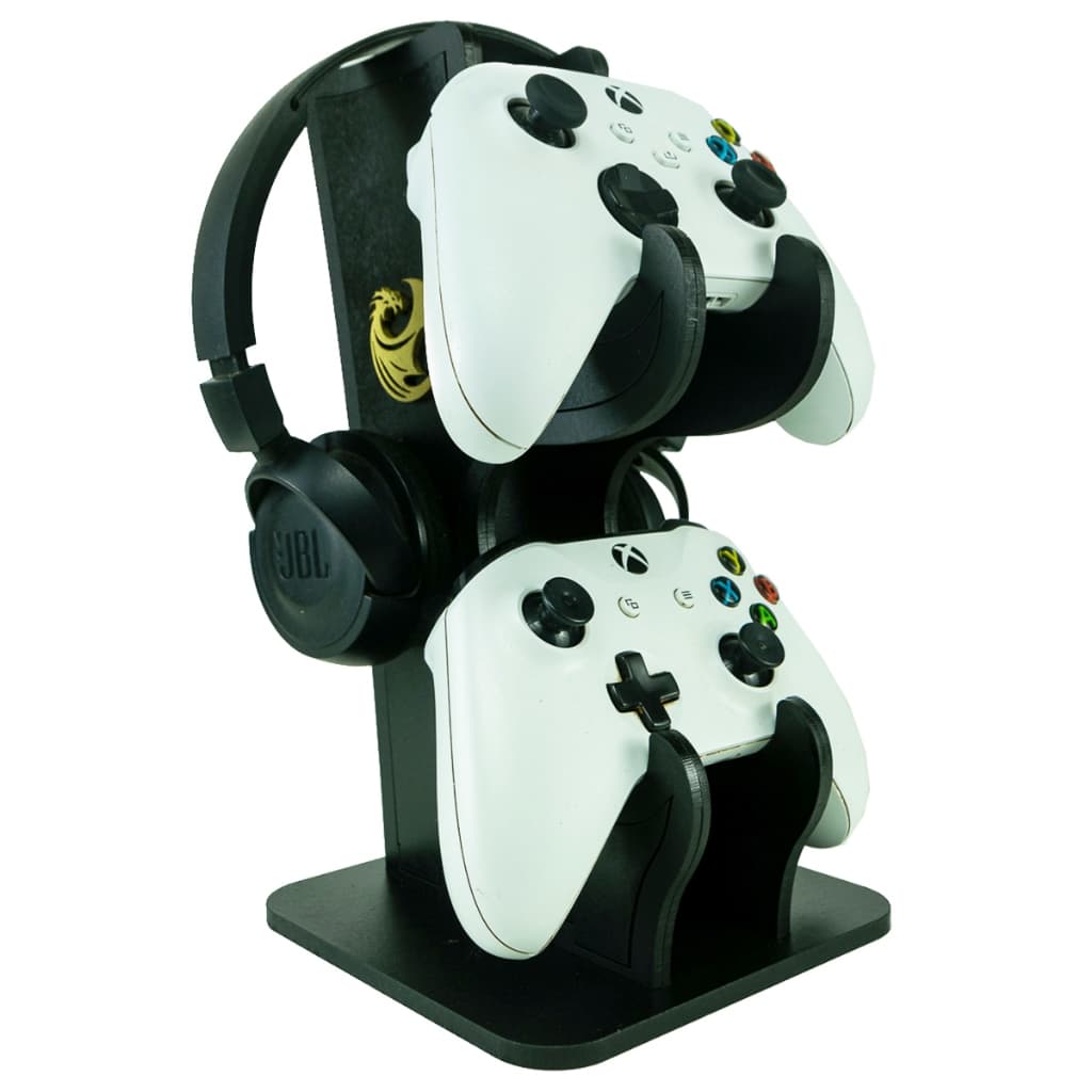 Suporte para Controle e Headset Gamer PS5 PS4 Xbox One Series X/S PC Preto