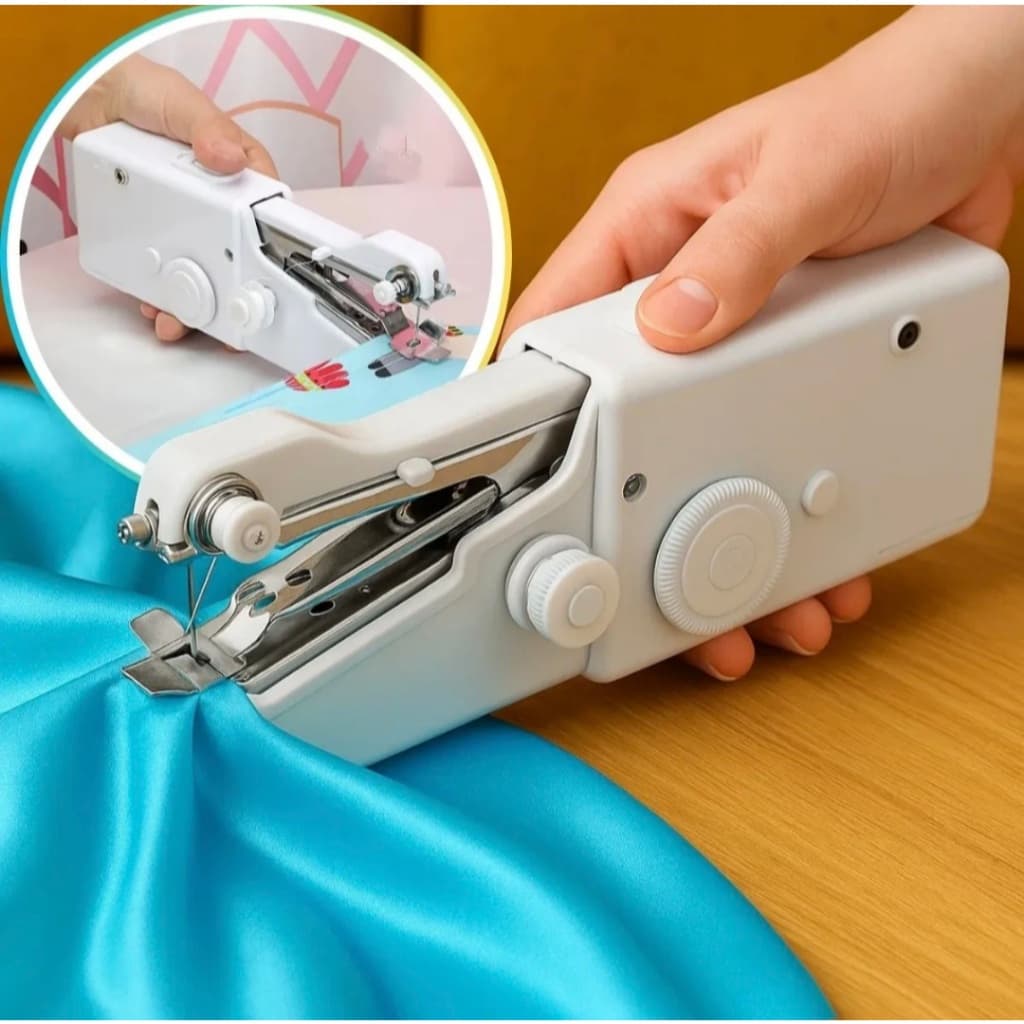Máquina de Costura Mini  Portátil Oasis Market Com 4 Pilhas