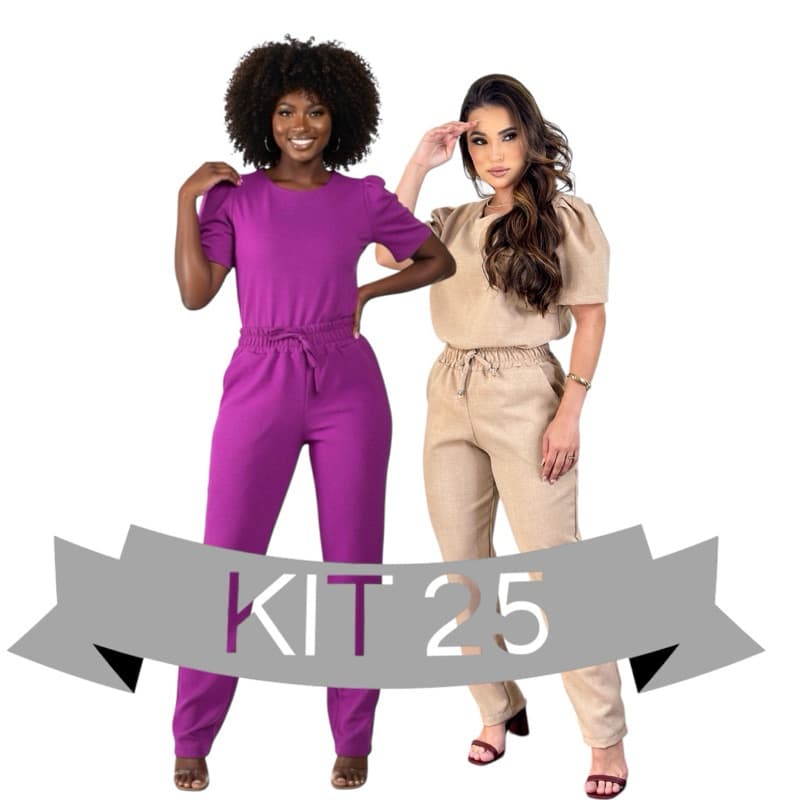 kit 25 Conjunto Feminino Linho tamanhos até o G1