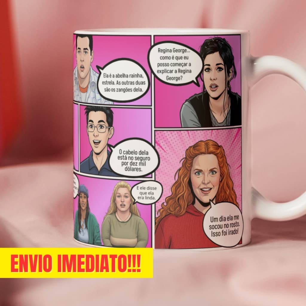 Caneca Xicara Porcelana 325ml Meninas Malvadas Regina George Casa Decoração Personalizada Presente