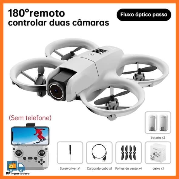 Mini Drone WIFI FPV Hover Câmera 4K Luzes Coloridas Avião Dobrável 180° Quadcopter RC Com Controle