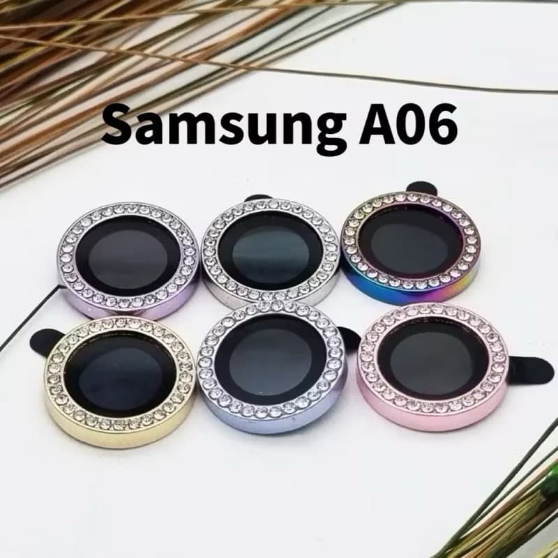 KIT 2Pcs Lente De Câmera Diamante Brilho para Samsung A06