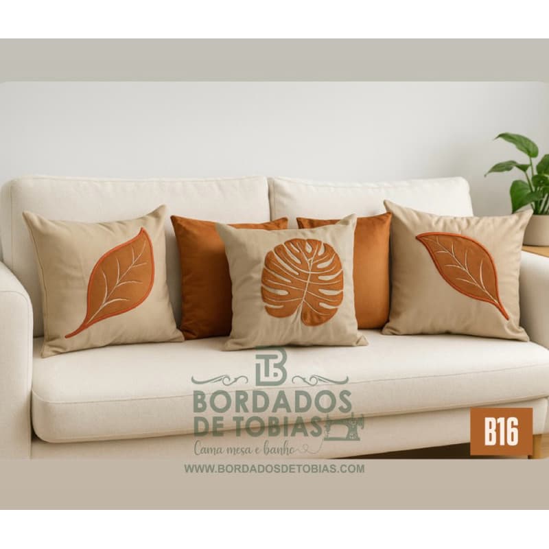 Kit 5 Capas Almofada Bordada Suede Decorativa Promoção Oferta Sofá Cama Bordado Premium