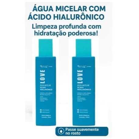 ÁGUA MICELAR MAX LOVE ÁCIDO HIALURÔNICO 290ML
