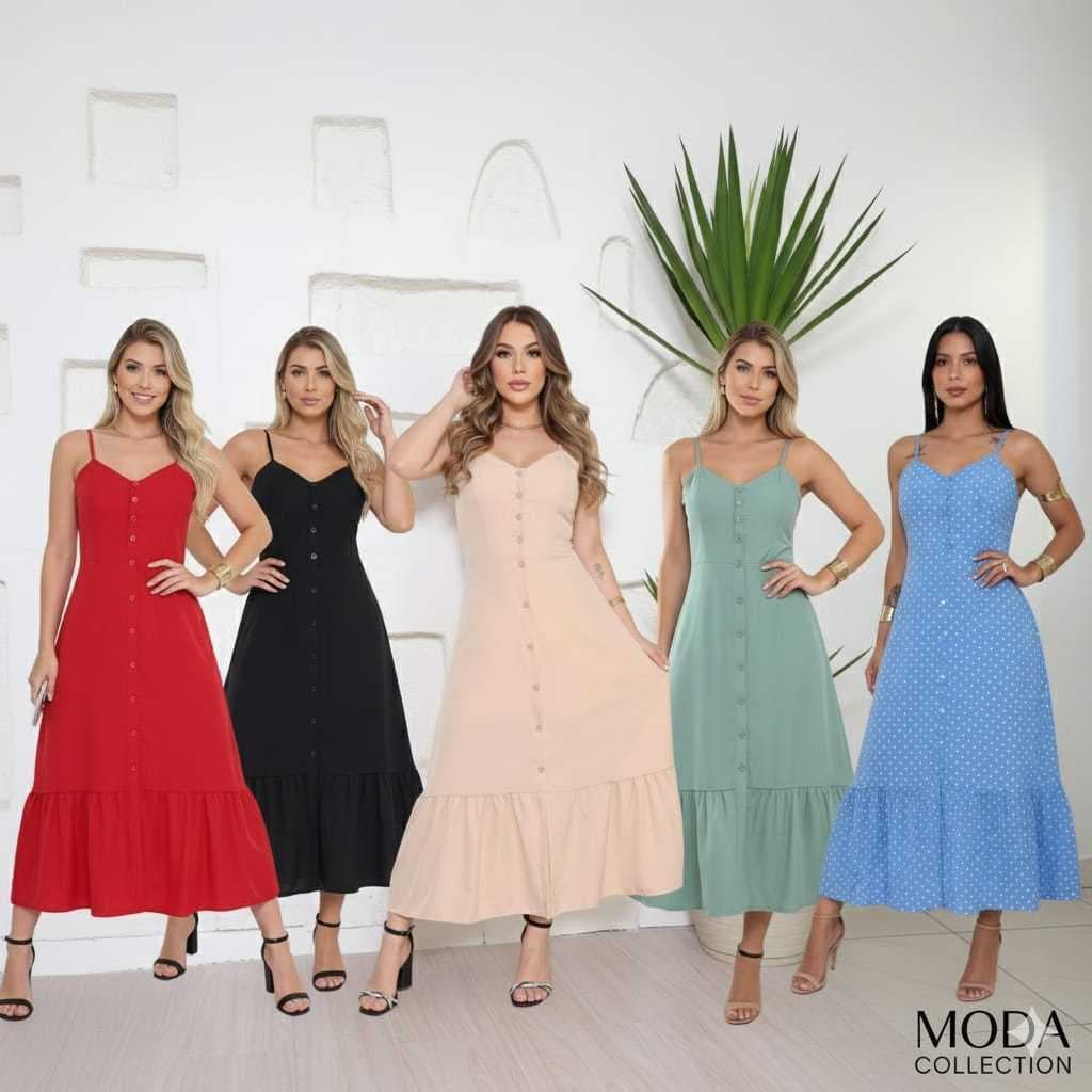 Vestido Midi Feminino com Fenda e Bojo – Elegante Casual Verão 2025