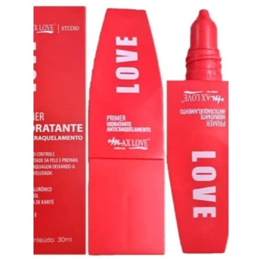 Primer Hidratante Max Love 30ml | Anticraquelamento, Ácido Hialurônico, D-Pantenol, Karité