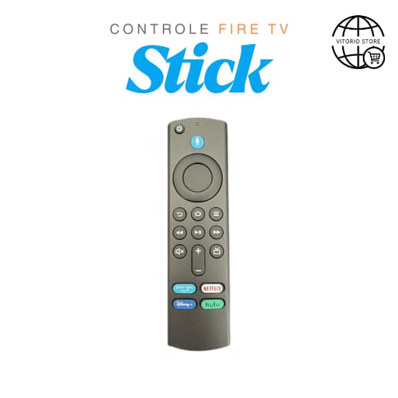 Controle Remoto Fire TV Stick 4K Voz Alexa Prime Netflix Disney Hulu Bluetooth