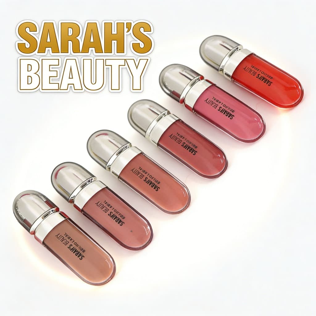 Gloss Sarah Beauty com Glitter - Brilho Natural, Textura Leve e Fórmula Hidratante