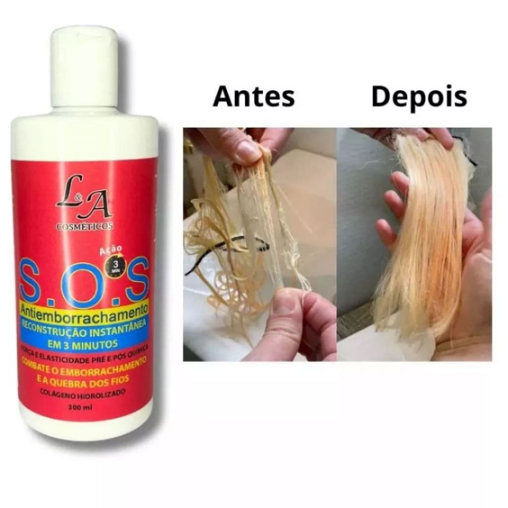 SOS Anti Emborrachamento Reconstruçao Capilar Colageno Hidrolizado - L&A Cosméticos 300g