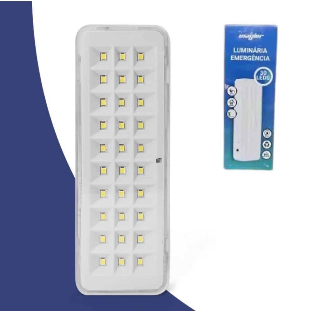 Luminária Emergência 30 Leds Bivolt 127/220v Mayler