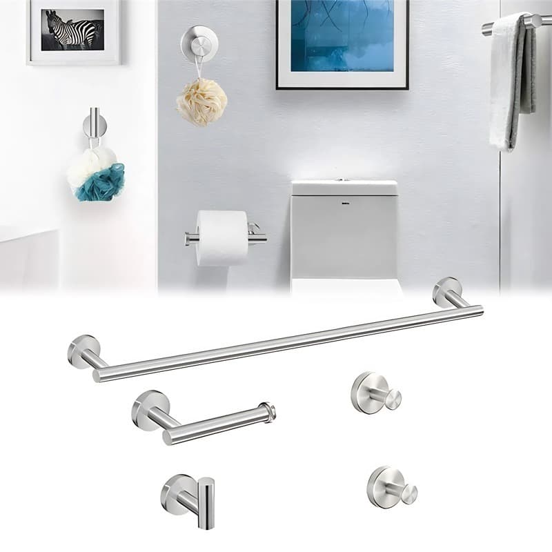Kit Acessórios Banheiro Toalheiros Suportes Para Papel Higiênico 5 Peças ，Aço Inox 304