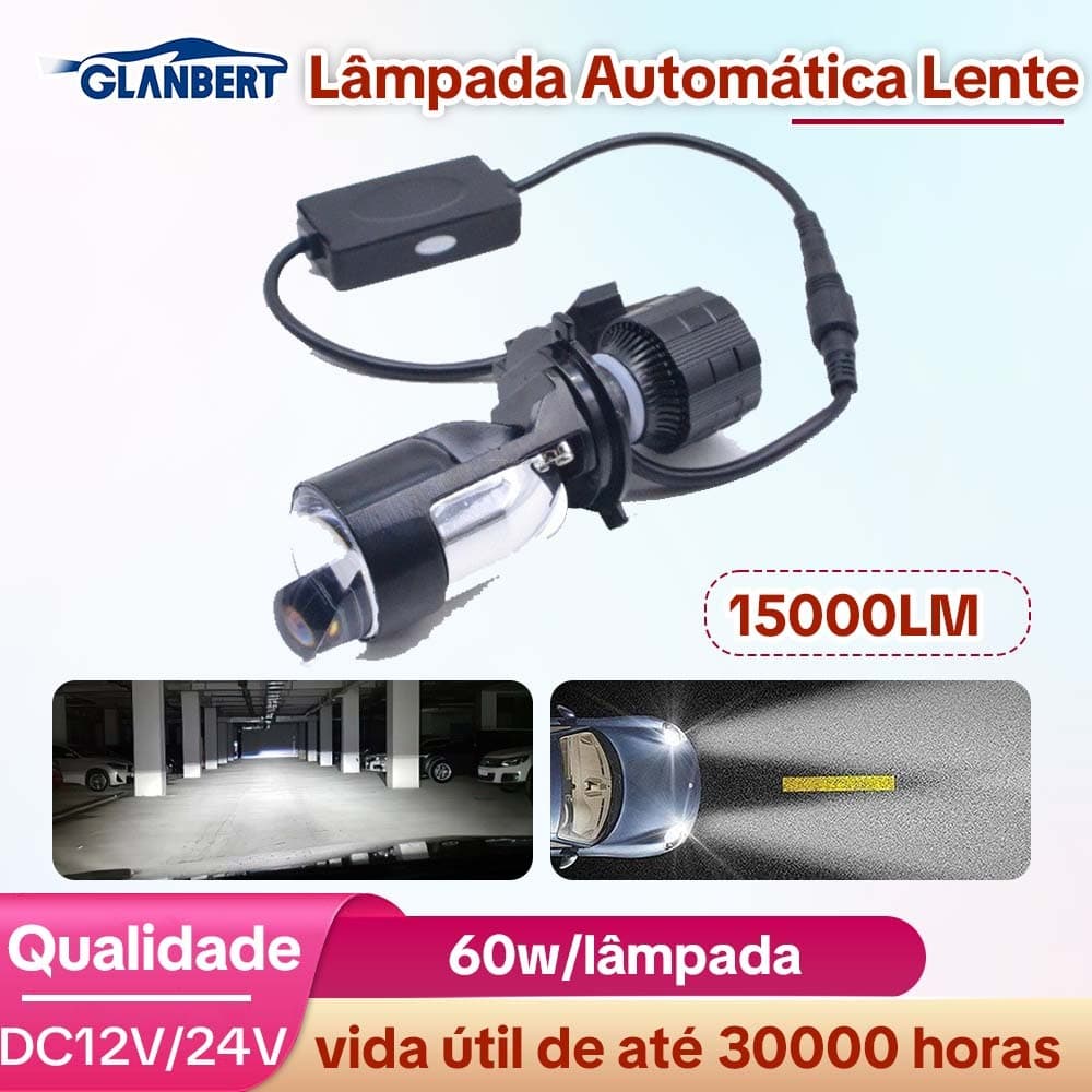 120W 15000LM Lâmpada Automática Mini Lente LED H4 9003 HIB2 Lâmpadas Farol Carro Motocicleta Duplo Projetor Len Automoti