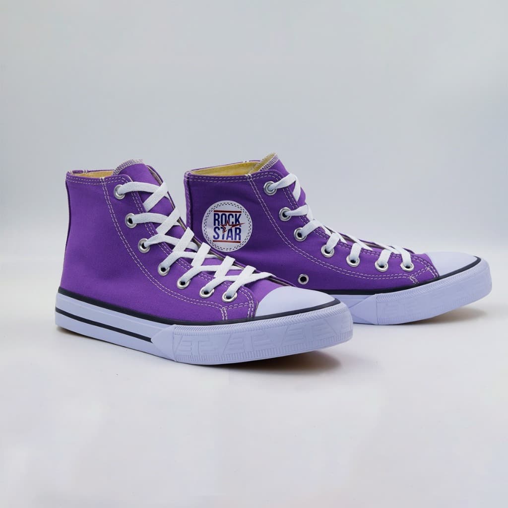 Tênis Cano Alto Roxo Feminino Tevet Autêntico Descolado Confortável Altíssima Qualidade