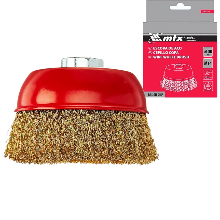 Escova De Aço Copo 100mm Para Limpeza De Ferrugem Latonada Mtx
