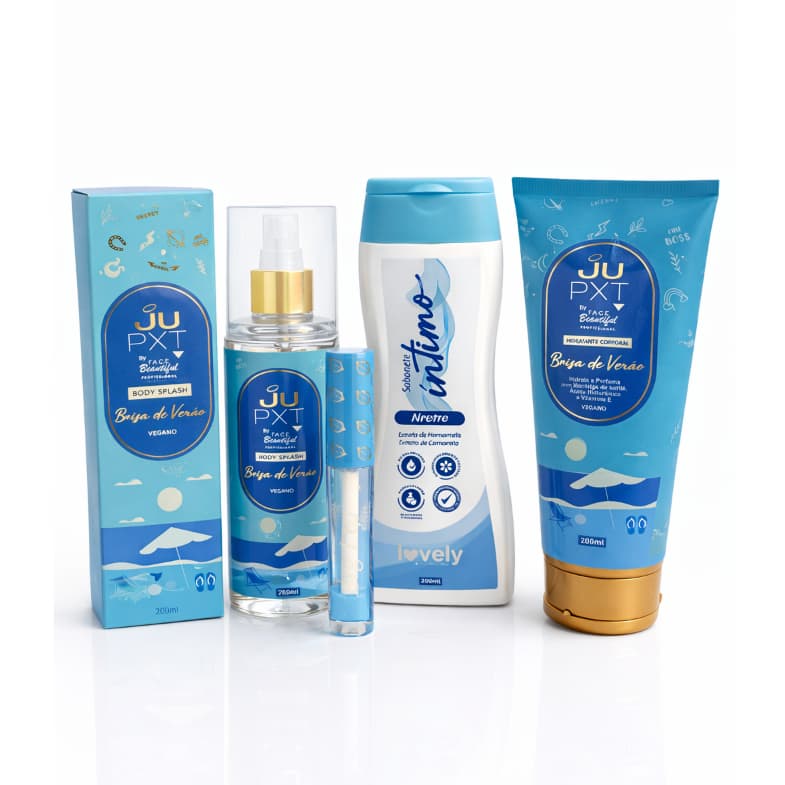 Kit Cuide-se Namorados Body Splash + Hidratante  JuPXT + Big LIip + Sabonete Intimo Face Beautiful