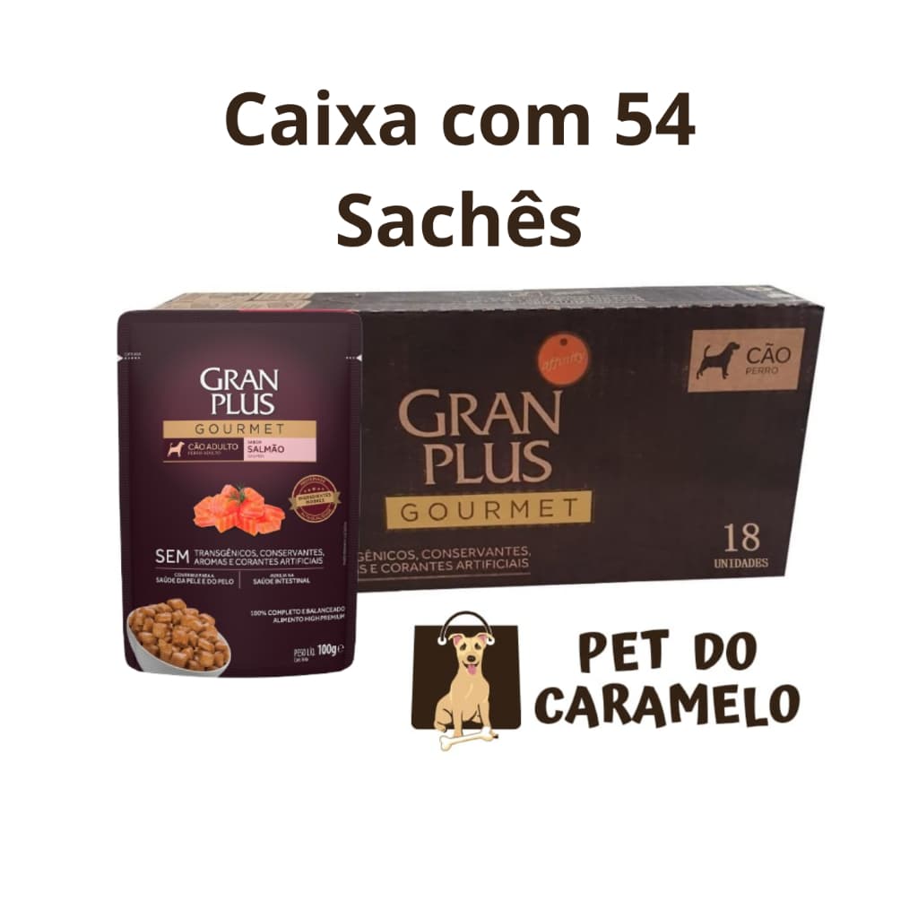Sachê Gran Plus Cães Salmão 100g - 54 Unidades