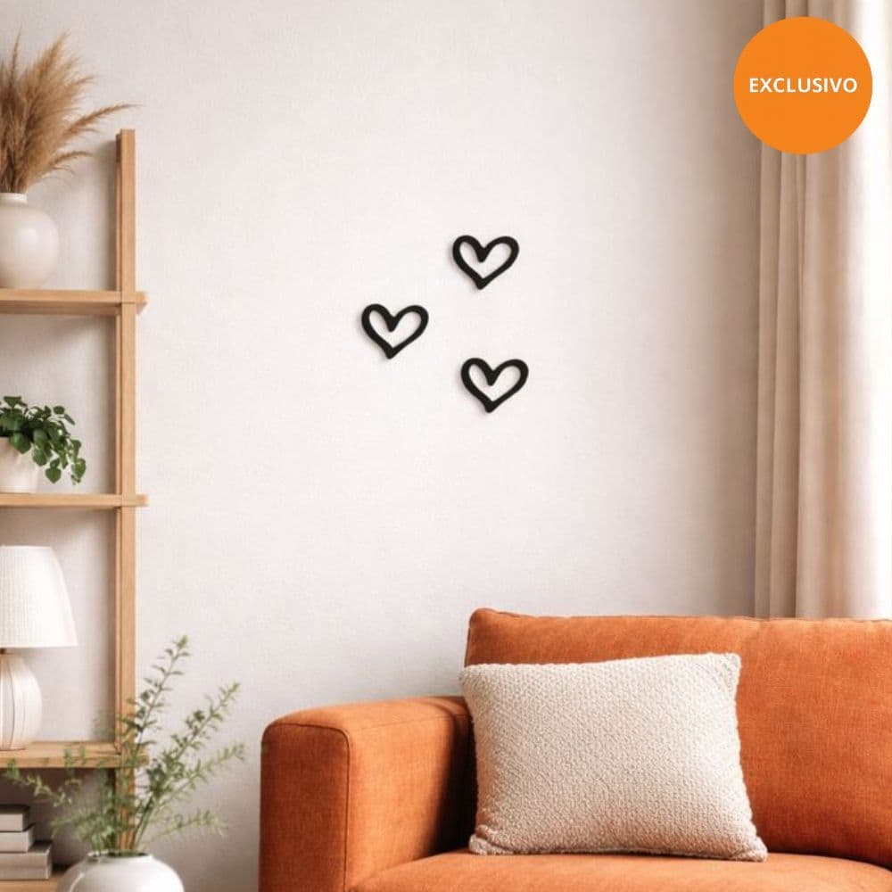 Kit Aplique Coração Decorativo de parede Cabeceira Decoração Sala Artesanato para decorações DIY