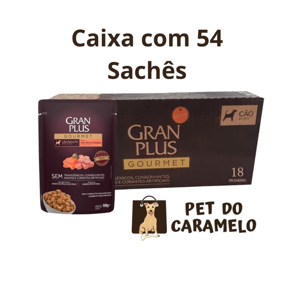 Sachê Gran Plus Cães Salmão & Frango 100g - 54 Unidades
