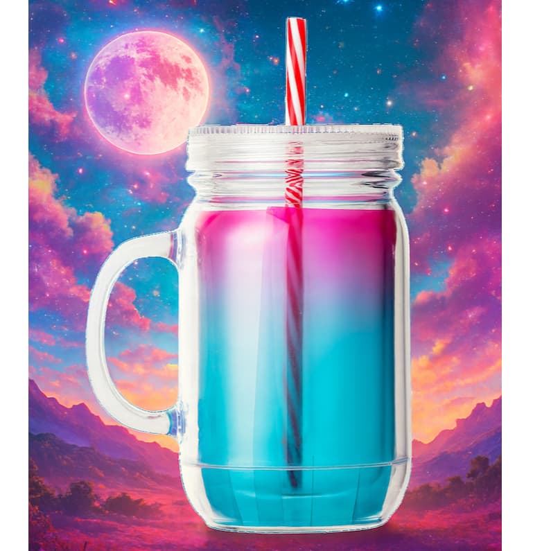 COPO DE PLÁSTICO COM CANUDO 600ML