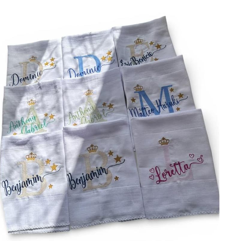 Kit Fraldas Picueta Boca Personalizadas Valletex - Com Nome Do Bebe Menino Menina Toalhinha