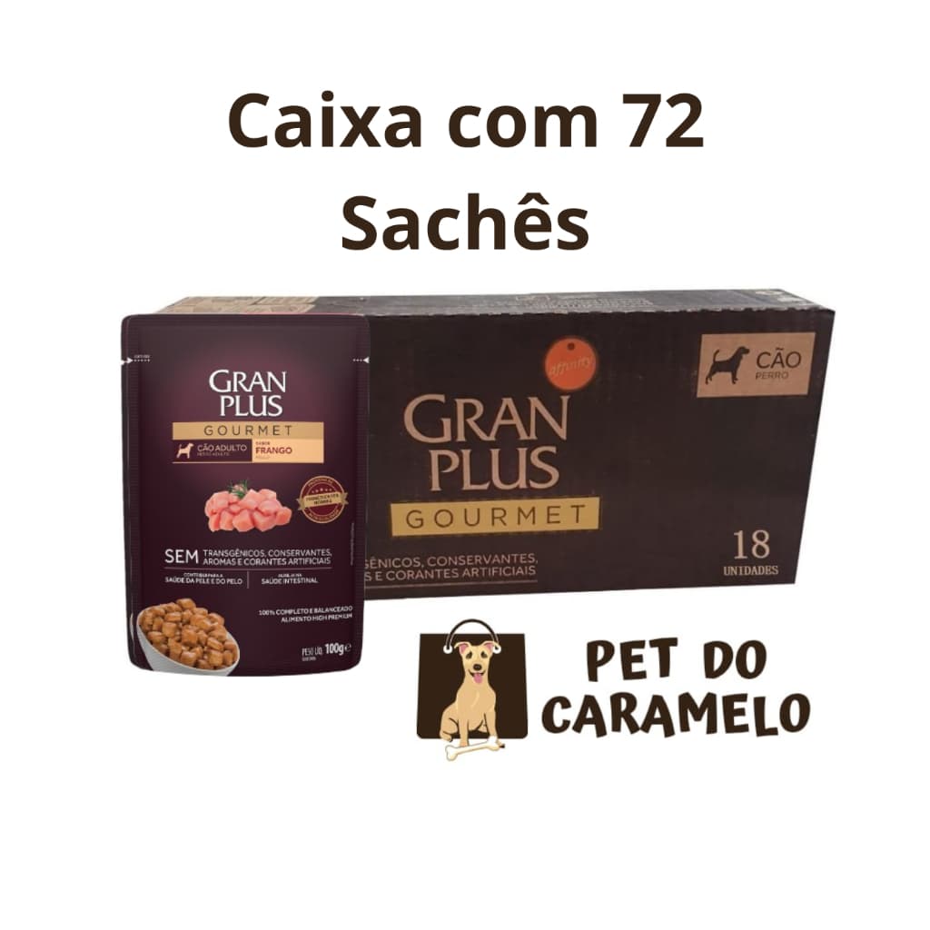 Sachê Gran Plus Cães Frango 100g - 72 Unidades