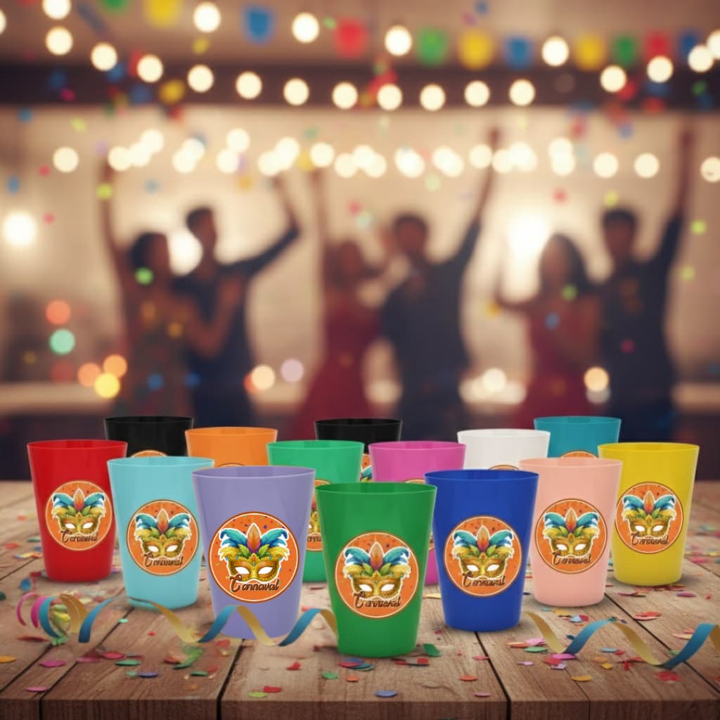 10 Copo Plástico Semi Descartável Personalizado Carnaval Festa Lembrancinha