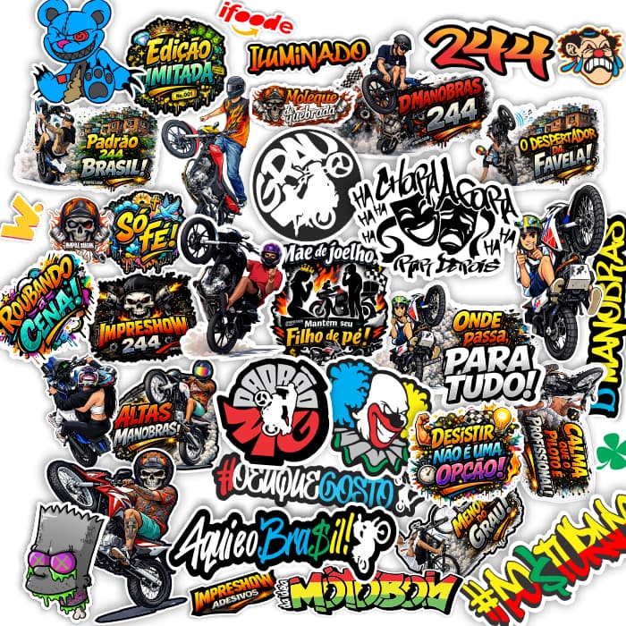 Adesivos Figurinhas Grau para Bike Carro Moto Capacete Mandrake Minas - Frases 244  - A PROVA D'AGUA M37 top