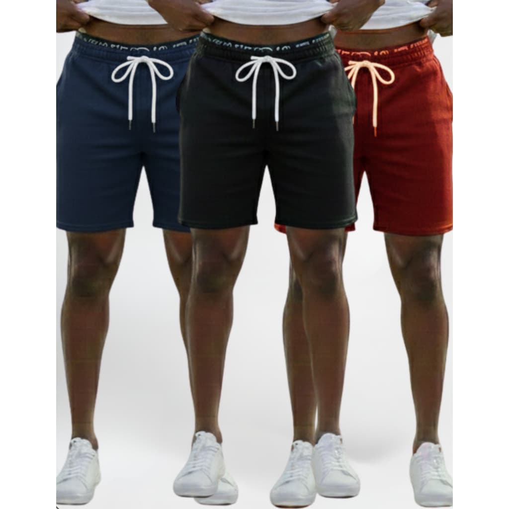 Kit 3 Shorts Masculino Bermuda Mauricinho Tactel Academia Treino Praia