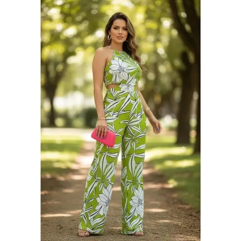 Macacão Feminino Longo Viscose Abertura Lateral Revanche