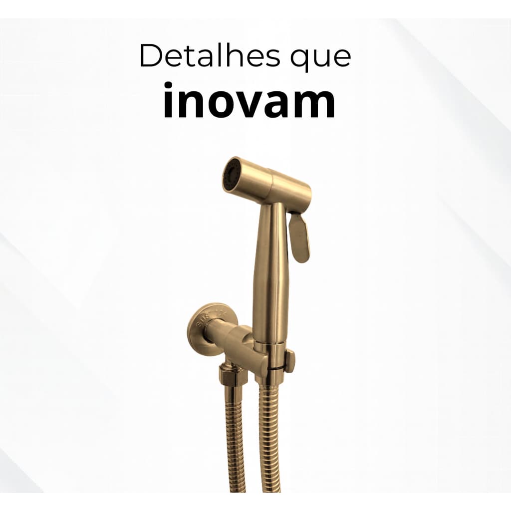 Ducha Higiênica Dourada- 120 Cm