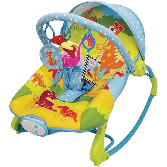 Cadeira de Descanso Musical e Vibratória 20kg Dino Dican Reclinável com Brinquedos