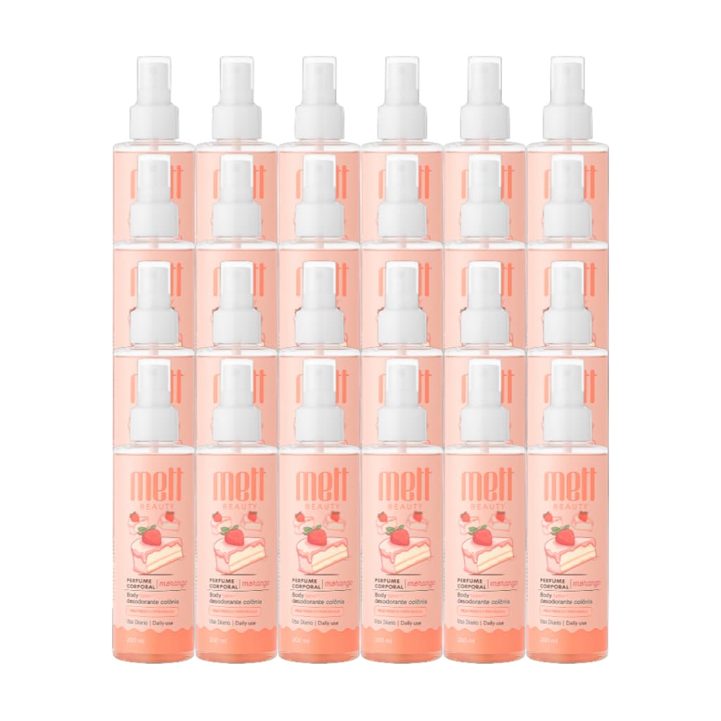 Body Splash Frutas Doces Morango Feminino Perfume Frutado Irresistível 24un