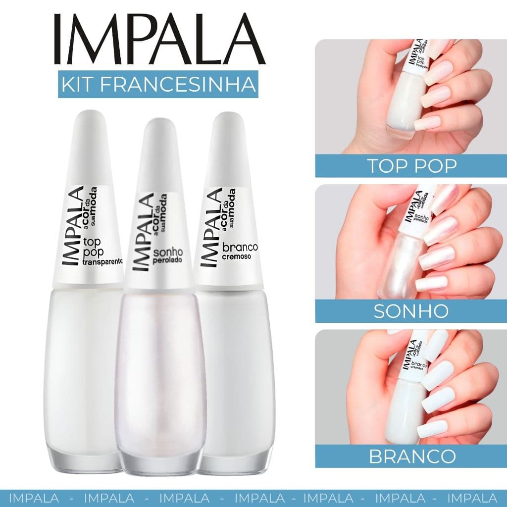 Kit Francesinha 3 Esmaltes Impala Esmaltes Atacado