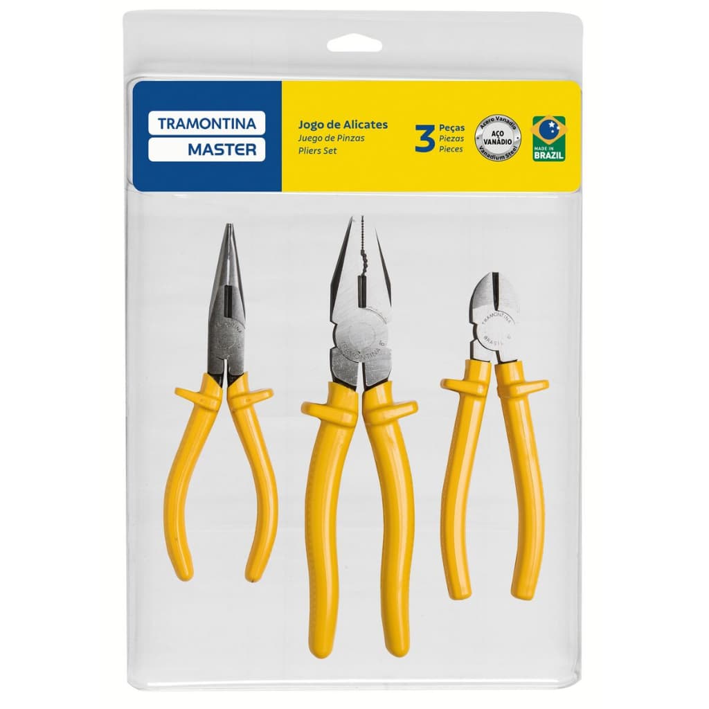 Kit de Ferramentas Tramontina MASTER com Alicate de Bico 6" Alicate Universal 8" e Alicate Corte Diagonal 6"