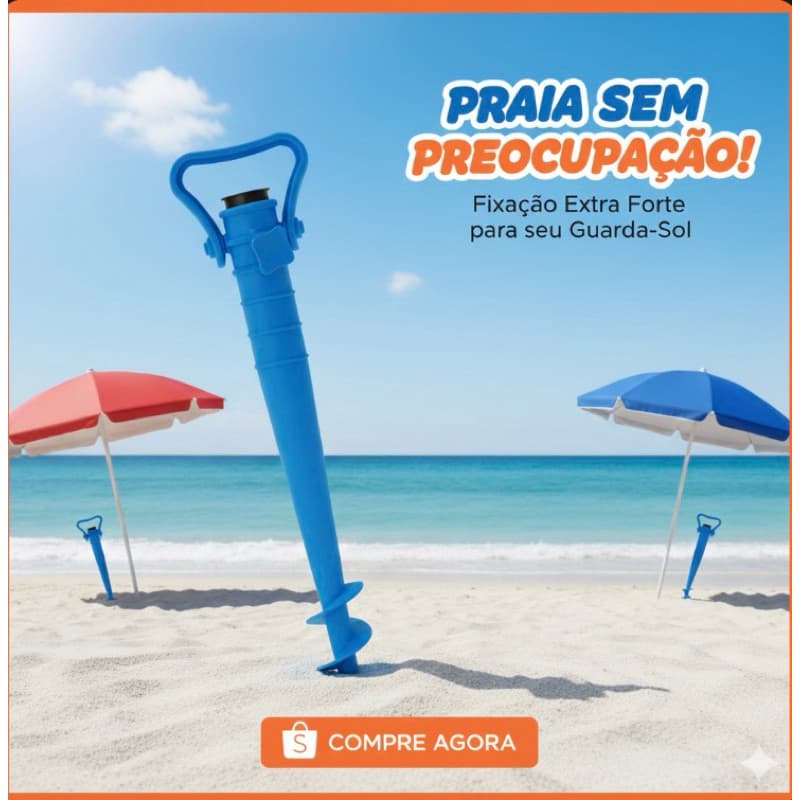 Saca Areia Para Guarda-Sol Com Rosca Mor - Azul