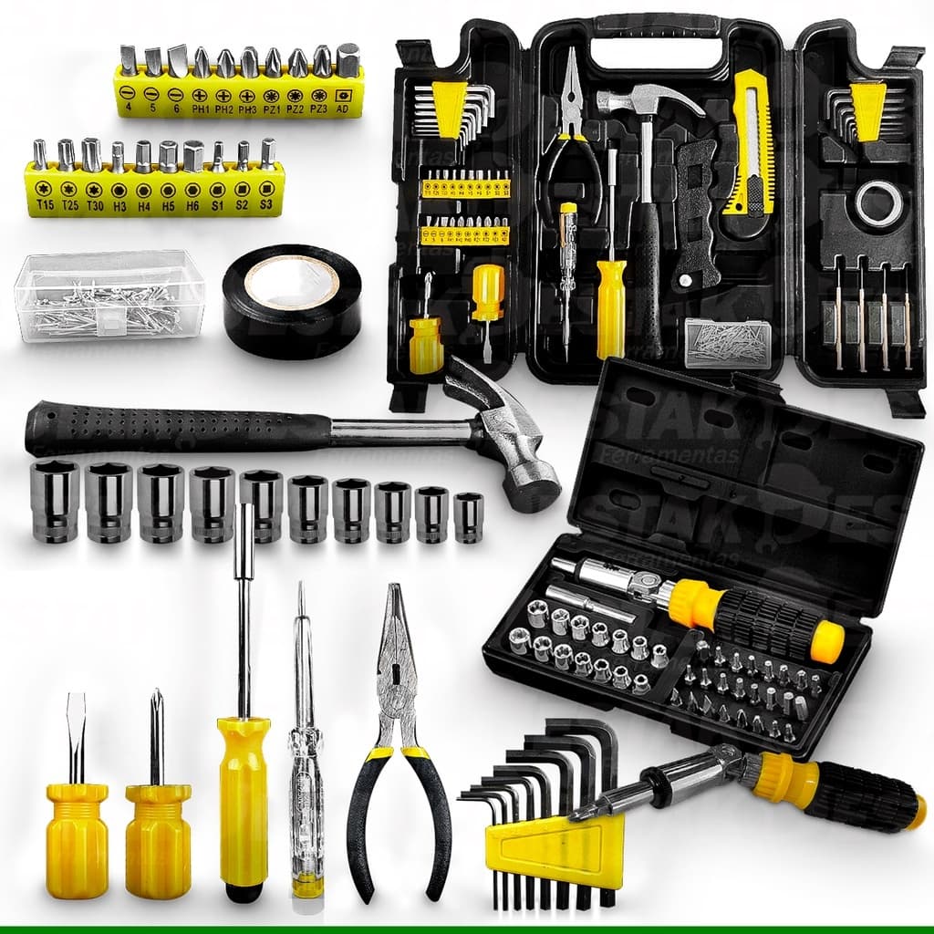 Kit Ferramentas Maleta 241 Peças Com Jogo Soquete Sextavado