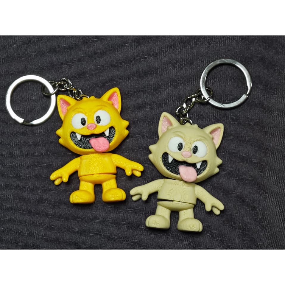Chaveiro Flexi Mini Gato Louco 3D  Presente criativo