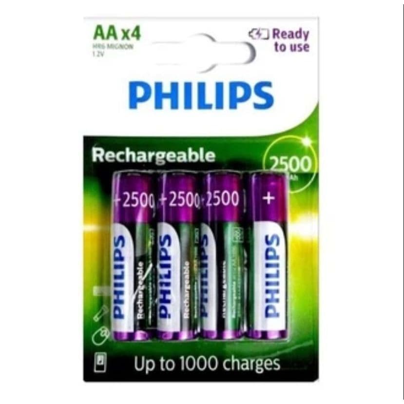 PHILIPS Recarregável 1,2V aa Com 4 Unidades 2500mAh Cor Verde