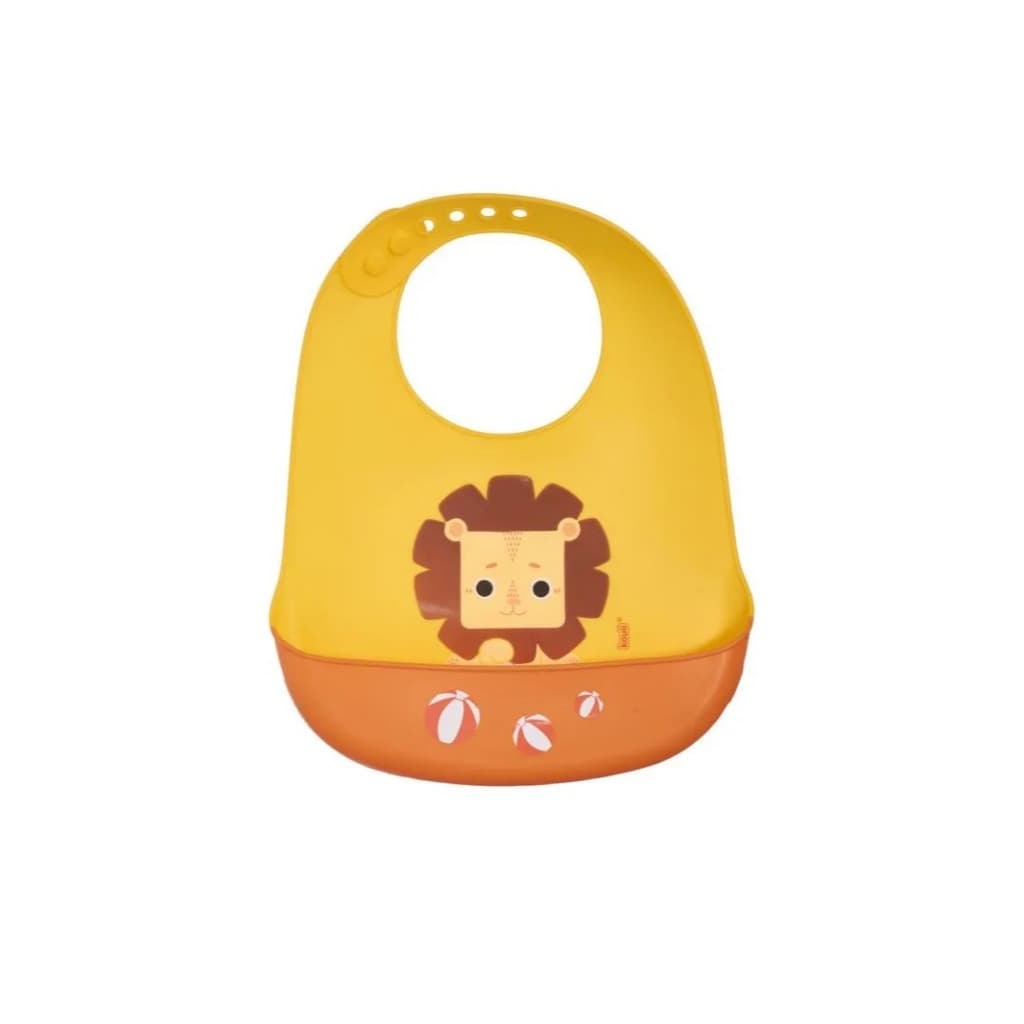Babador de Silicone com Pega Migalhas Kouii Gato/Leão