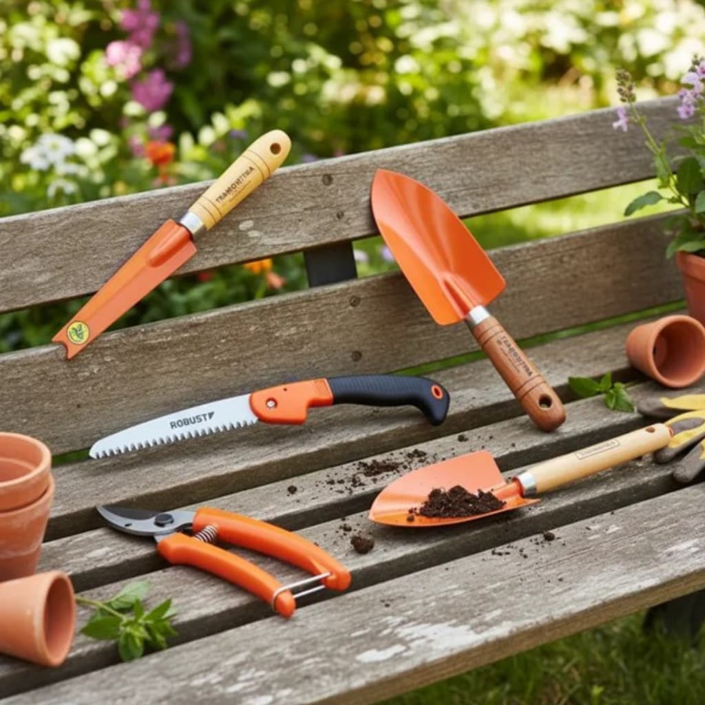 Conjunto Kit De Ferramentas De Jardim Tramontina 5 Peças Vonder Pá Tesoura Serrote