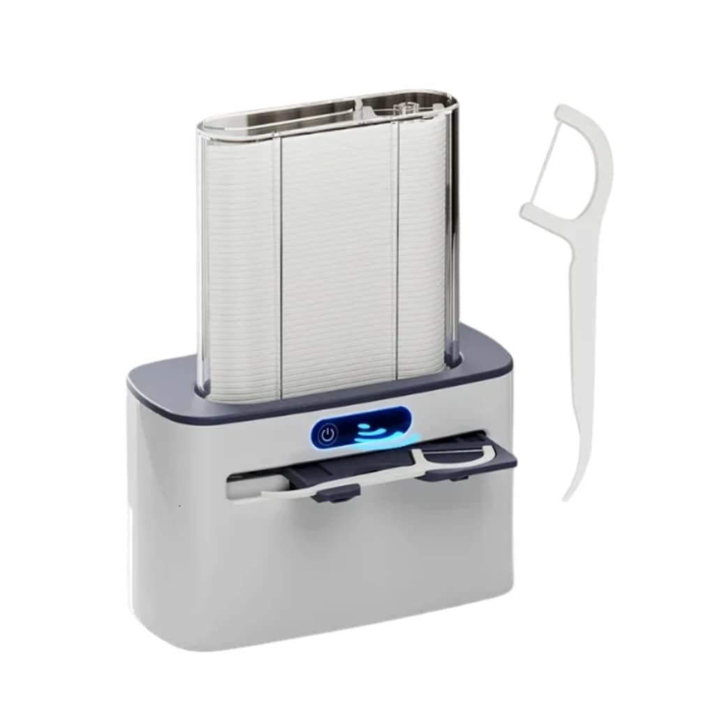 Suporte Dispenser Automático de Fio Dental Recarregável - Mais Higiene e Economia