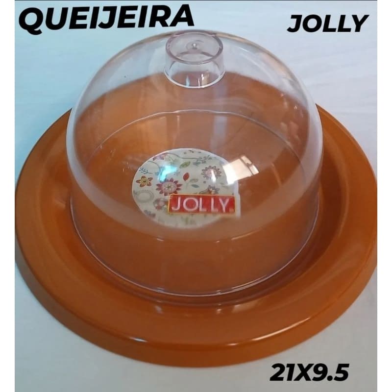 QUEIJEIRA JOLLY  MEDIDAS 21X9.5 COM CÚPULA DE ACRÍLICO  E PRATO  DE PLÁSTICO PS !