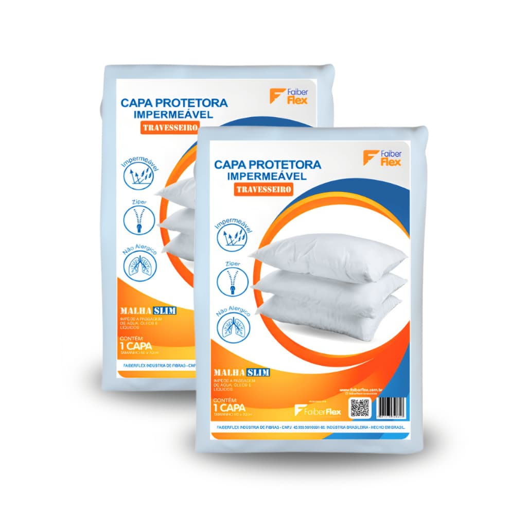 Kit 2 Capas Protetoras Travesseiro Impermeável Antiácaro
