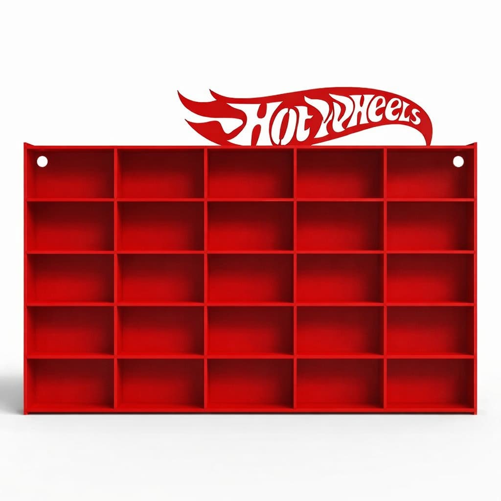 Expositor de Carrinhos Hot Wheels Miniatura Porta Carrinhos Decorativo de Parede em MDF