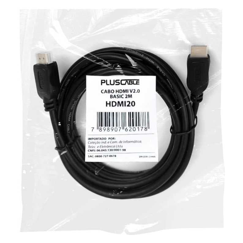 Cabo HDMI V2.0 Basic 2 Metros HDMI20 PlusCable full high definition