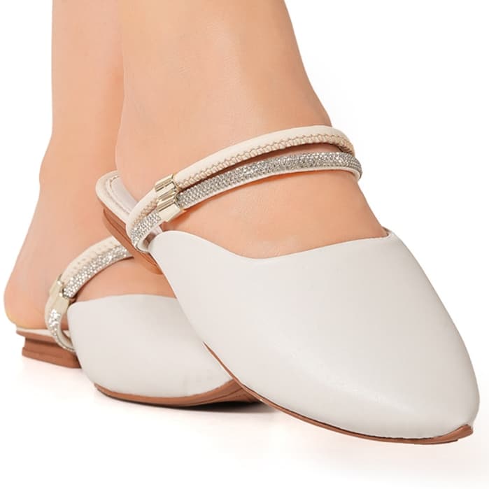 Mule Casual Feminino Estiloso Strass Brilhante Elegante Confortável Leve Versátil Moderno Em Alta