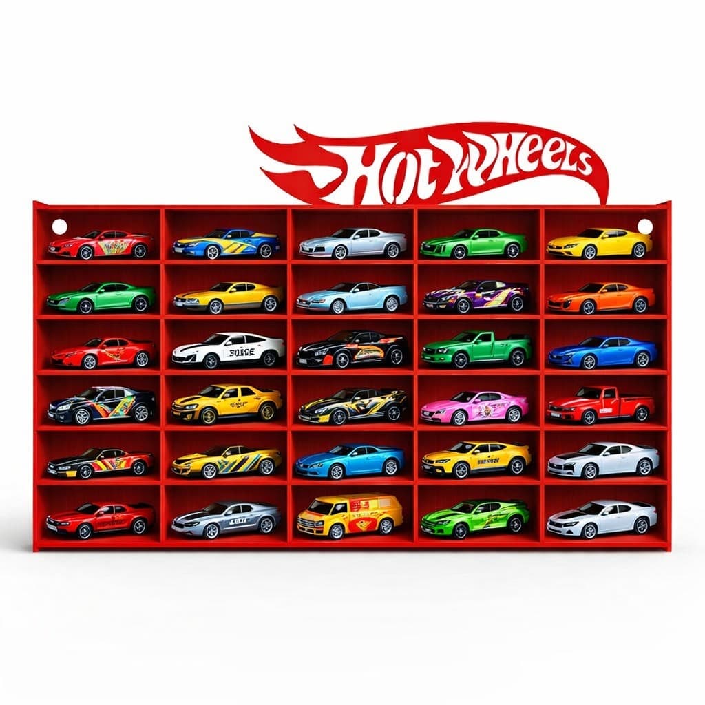Porta Carrinhos Hot Wheels em MDF Expositor de Parede