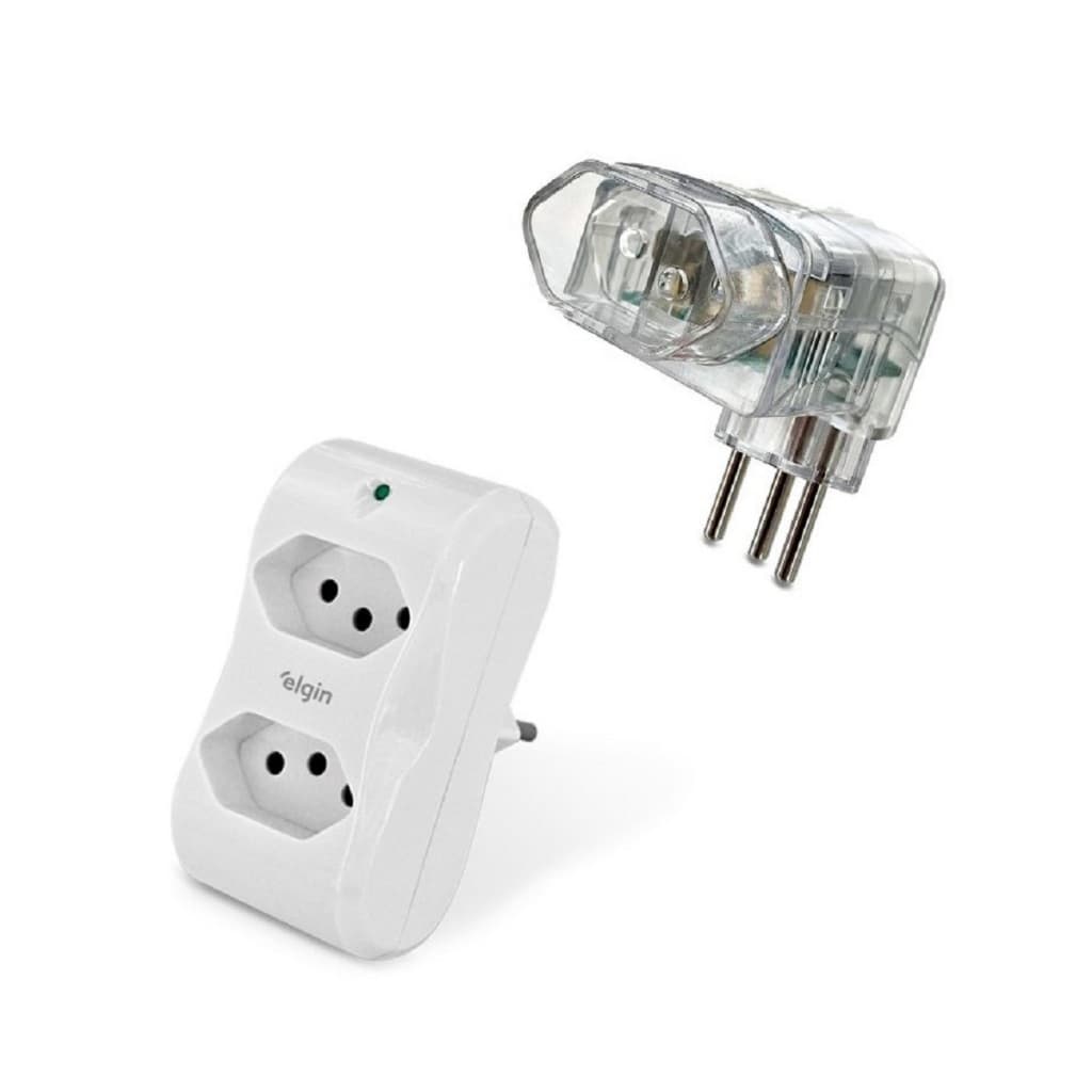 Protetor Contra Surtos Elgin Tomada 10A Bivolt 1 e 2 Tomadas INMETRO
