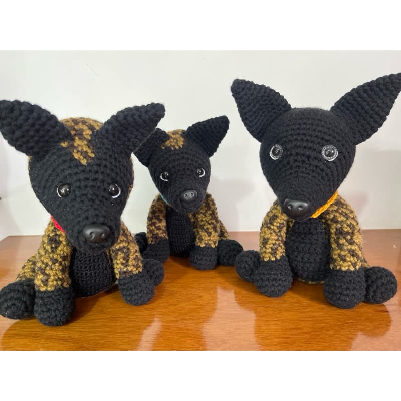 PRONTA ENTREGA Cachorro Raça Pastor Belga Malinois em Crochê Amigurumi Cachorrinho Pelúcia Pet Brinquedo